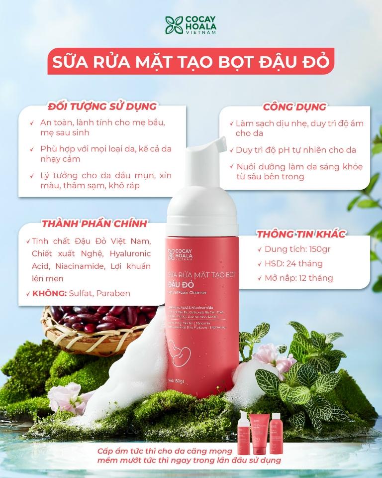 Sữa rửa mặt tạo bọt Đậu đỏ-duoc-ban-tai-Hana Store Ngọc Nguyễn