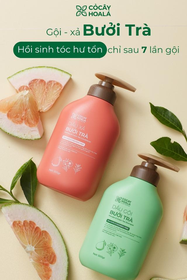 Dầu gội Bưởi Trà Cỏ Cây Hoa Lá phục hồi hư tổn kích thích mọc tóc 500gr-duoc-ban-tai-Hana Store Ngọc Nguyễn