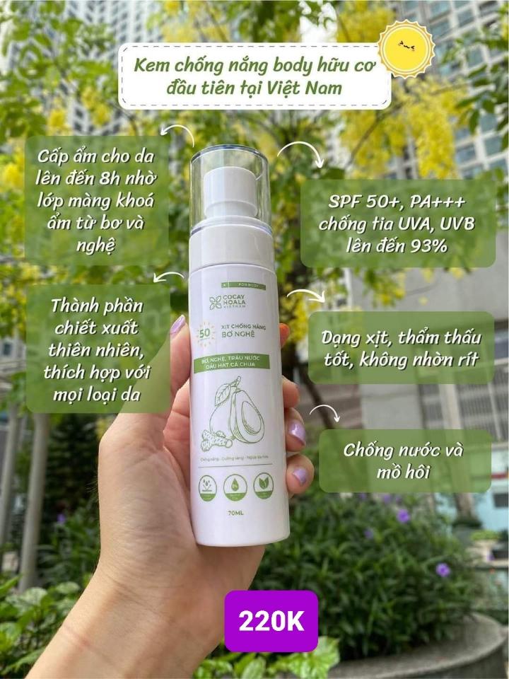 Xịt chống nắng bơ nghệ dùng cho body-duoc-ban-tai-Hana Store Ngọc Nguyễn