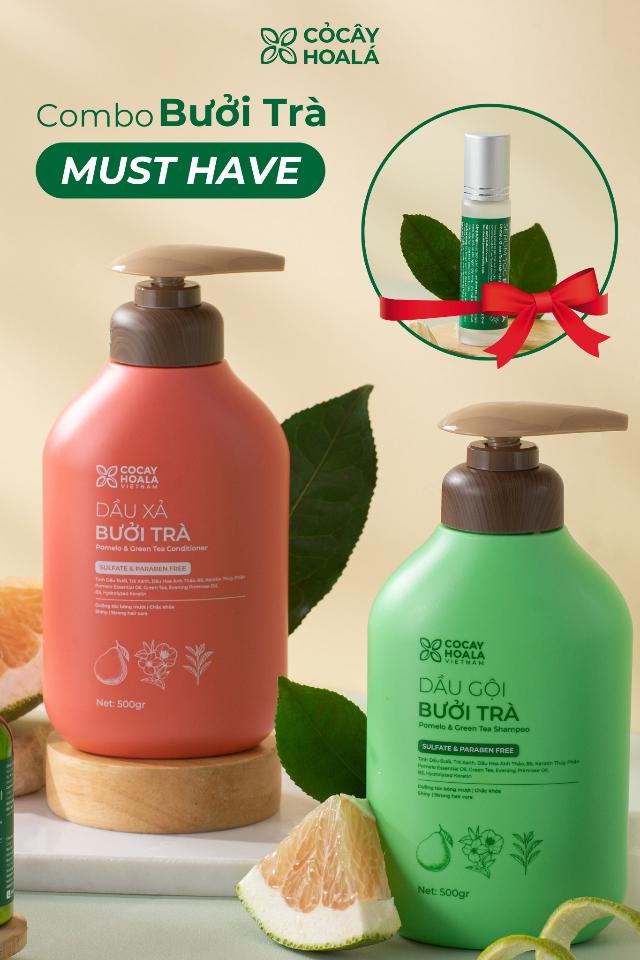 Dầu gội Bưởi Trà Cỏ Cây Hoa Lá phục hồi hư tổn kích thích mọc tóc 500gr-duoc-ban-tai-Hana Store Ngọc Nguyễn