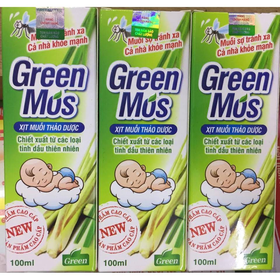 Green mos - Xịt muỗi thảo dược cho cả trẻ em từ 3 tháng tuổi 60.000₫ /(Lọ 100ml)-duoc-ban-tai-Nhà thuốc Tâm Đức