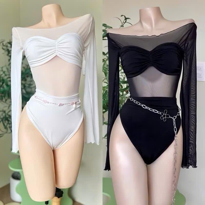 Một mảnh lưới tay dài-duoc-ban-tai-SAND + SKY ( Beachwear )