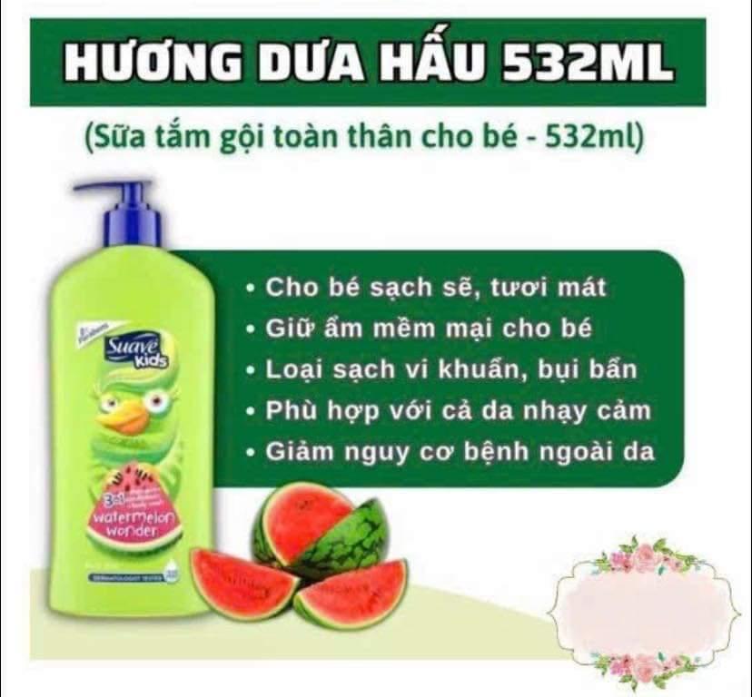 Sữa tắm, gội, xả cho bé Suave Kids 3 in 1 (chai 532ml)-duoc-ban-tai-Ly Vy