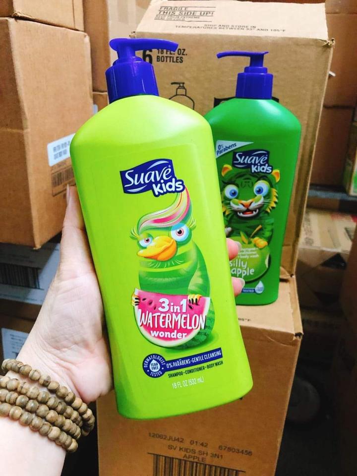 Sữa tắm, gội, xả cho bé Suave Kids 3 in 1 (chai 532ml)-duoc-ban-tai-Ly Vy
