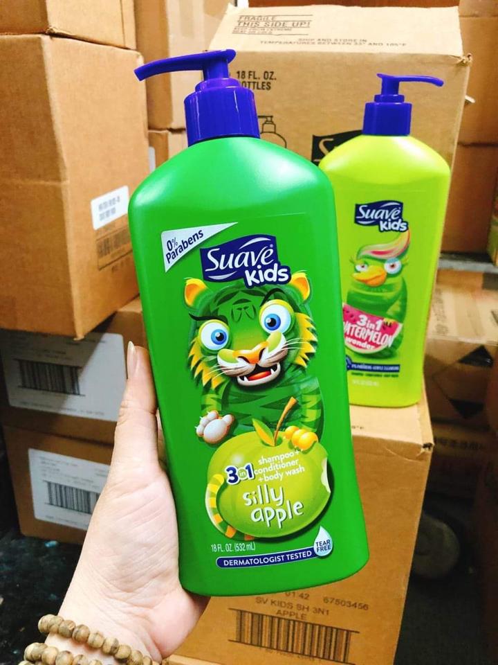Sữa tắm, gội, xả cho bé Suave Kids 3 in 1 (chai 532ml)-duoc-ban-tai-Ly Vy