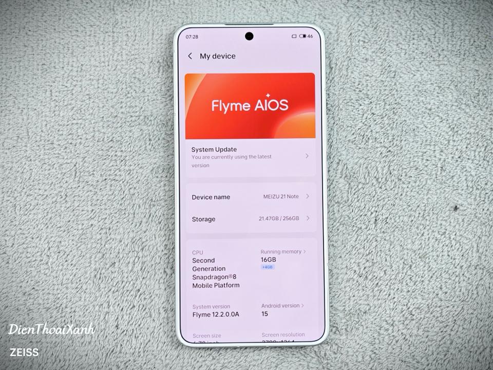 Meizu 21 Note 16/256G - 11072-duoc-ban-tai-Điện Thoại Xanh