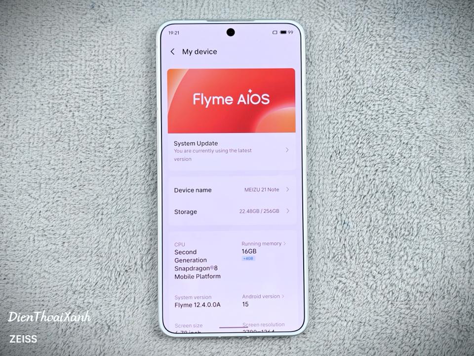 Meizu 21 Note 16/256G - 60198-duoc-ban-tai-Điện Thoại Xanh