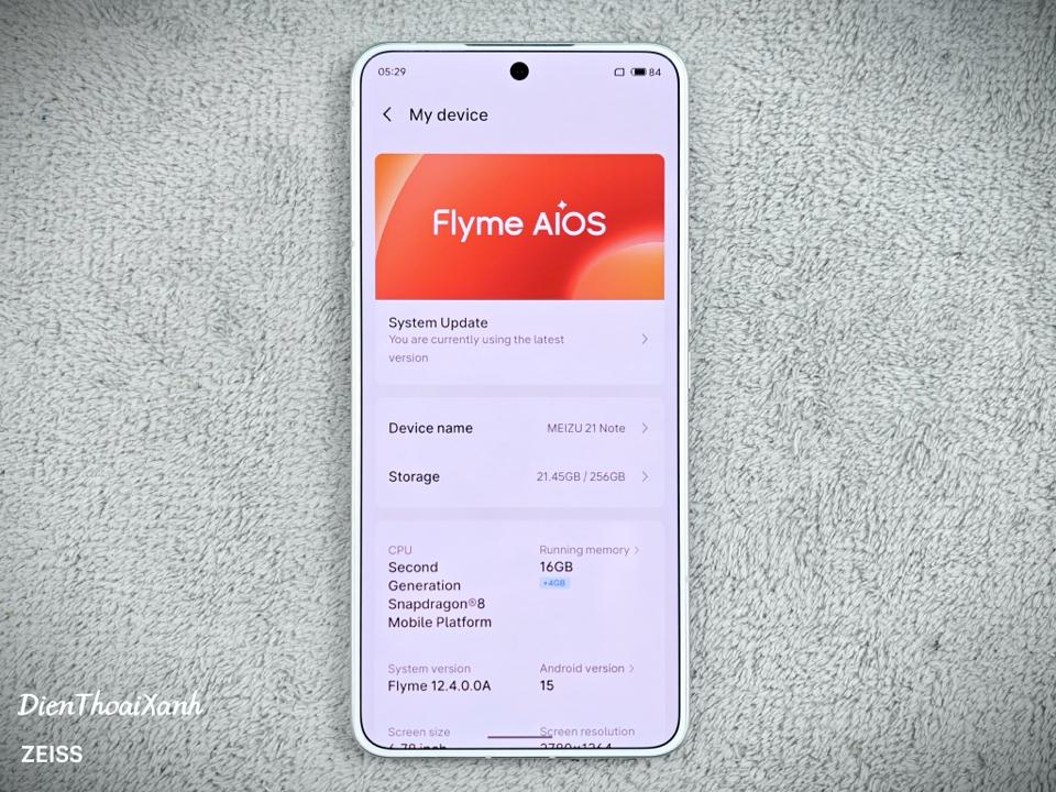 Meizu 21 Note 16/256G - 35913-duoc-ban-tai-Điện Thoại Xanh