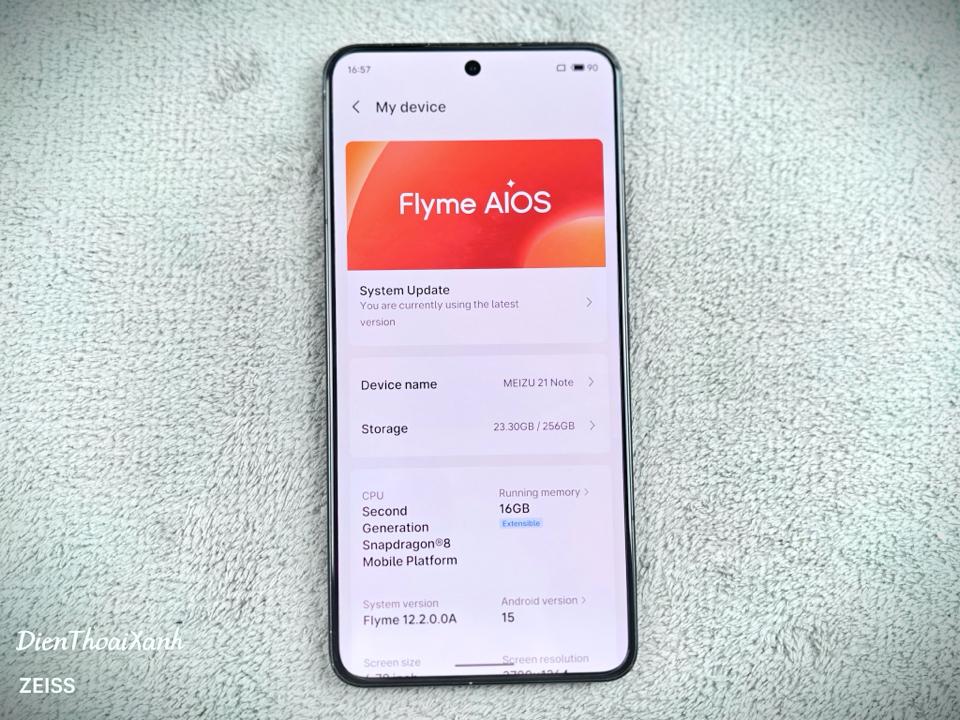 Meizu 21 Note 16/256G - 16711-duoc-ban-tai-Điện Thoại Xanh