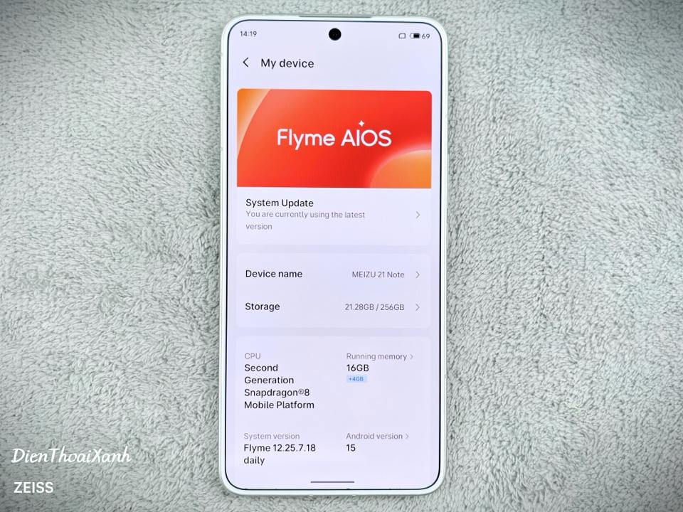 Meizu 21 Note 16/256G - 41851-duoc-ban-tai-Điện Thoại Xanh