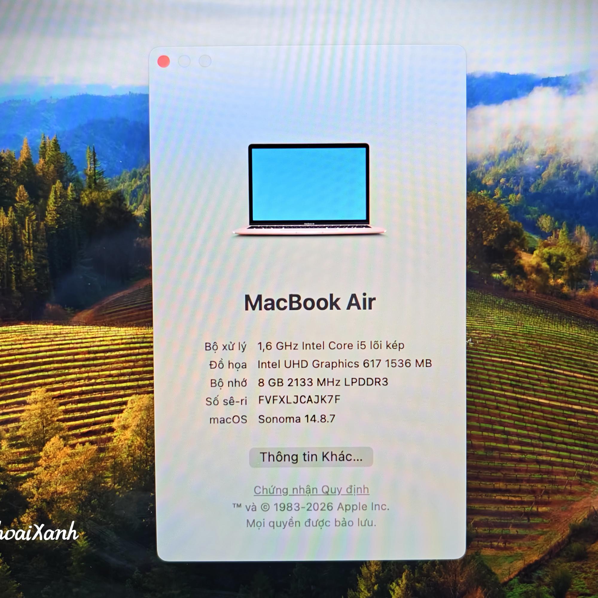 Macbook Air 13 2018 8/128G - AJK7F-duoc-ban-tai-Điện Thoại Xanh