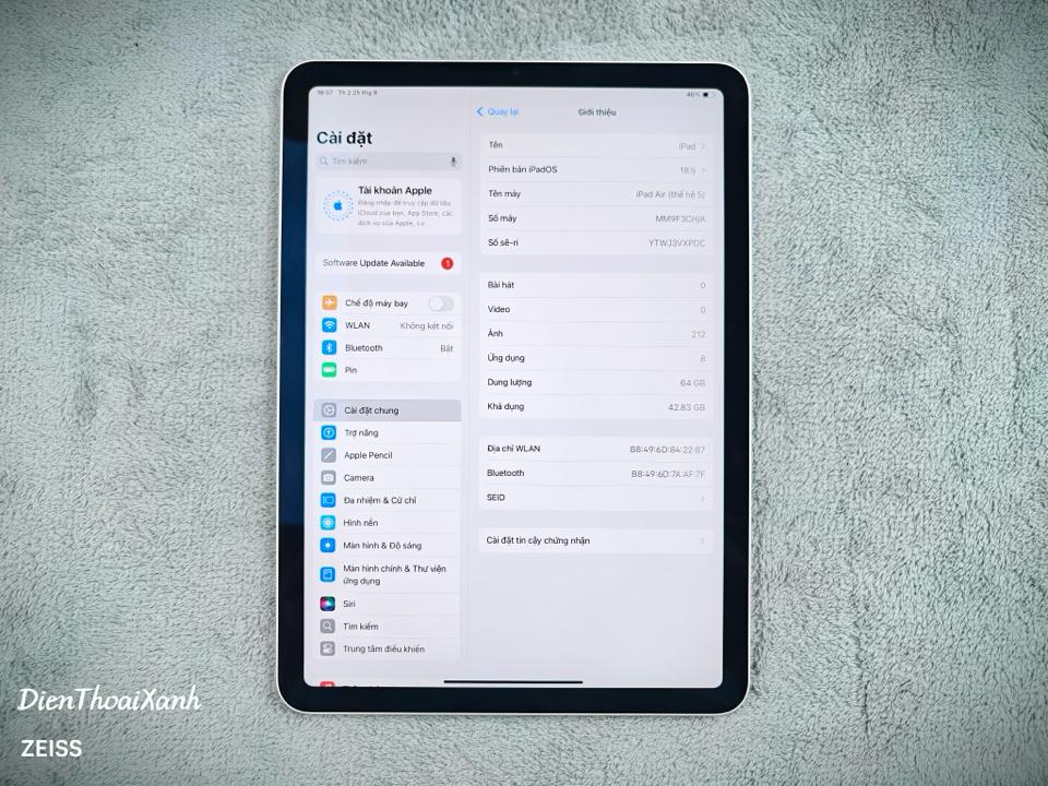 iPad Air 5 64G - VXPDC-duoc-ban-tai-Điện Thoại Xanh