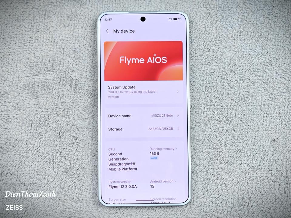 Meizu 21 Note 16/256G - 57413-duoc-ban-tai-Điện Thoại Xanh