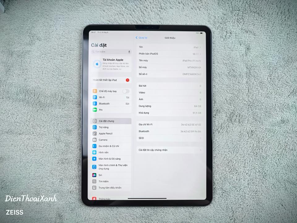 iPad Pro 11 2018 64G - 3KD6J-duoc-ban-tai-Điện Thoại Xanh