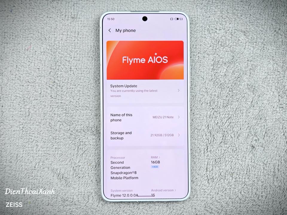 Meizu 21 Note 16/512G - 38911-duoc-ban-tai-Điện Thoại Xanh