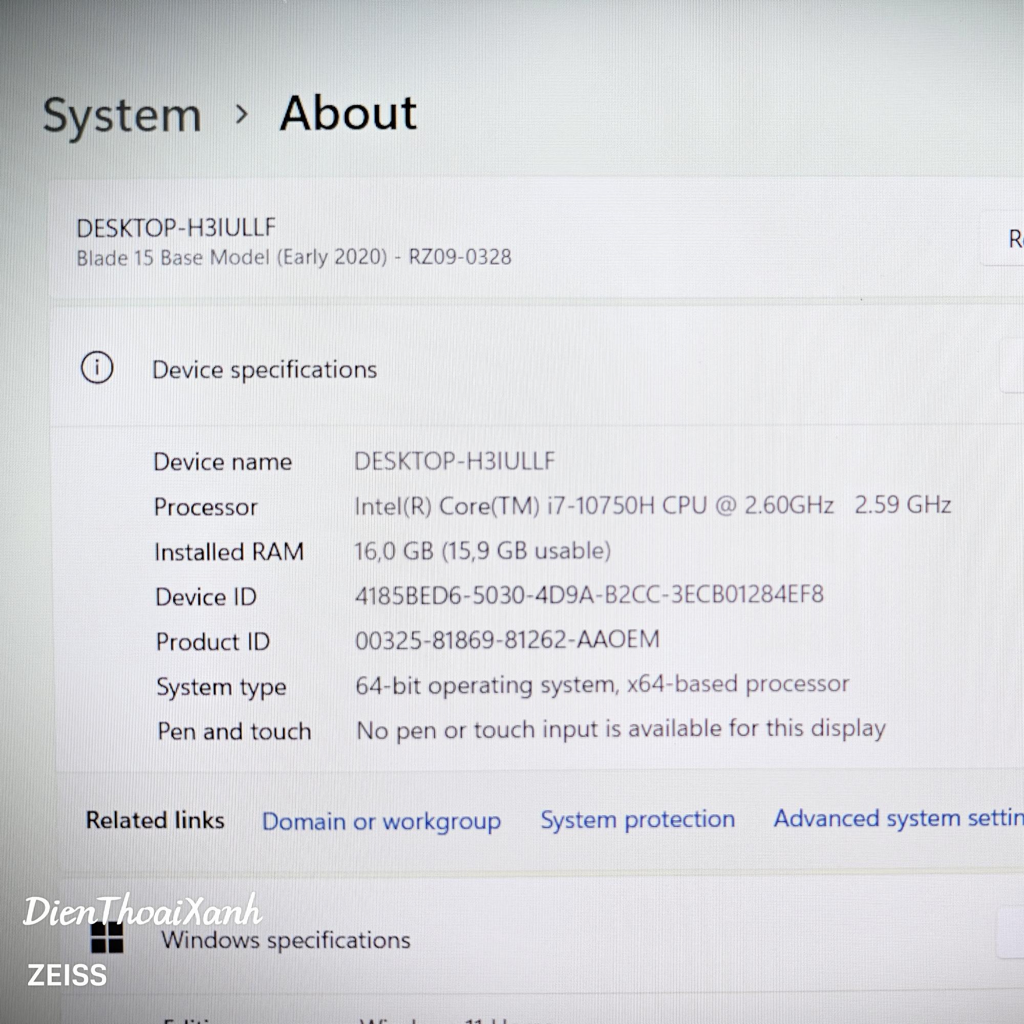 Razer Blade 15 Base 2020 16/1T - 01580-duoc-ban-tai-Điện Thoại Xanh