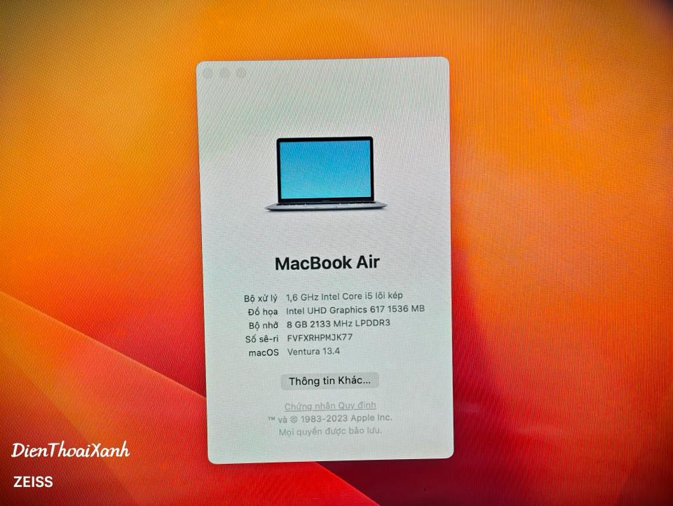 Macbook Air 2018 13 inch 8/128G - MJK77-duoc-ban-tai-Điện Thoại Xanh