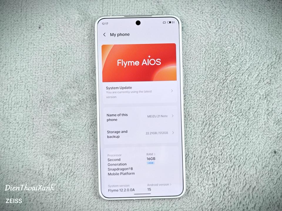 Meizu 21 Note 16/512G - 06959-duoc-ban-tai-Điện Thoại Xanh