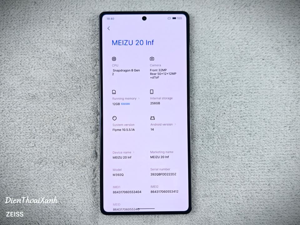 Meizu 20 infinity 12/256G - 53404-duoc-ban-tai-Điện Thoại Xanh