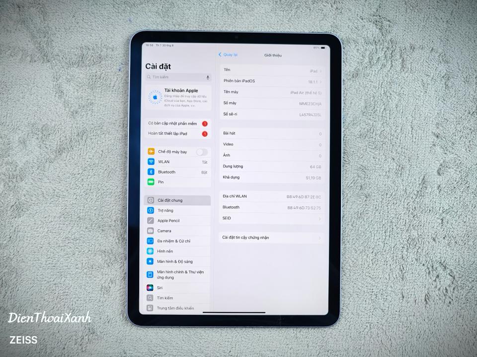 iPad Air 5 64G - 4J25L-duoc-ban-tai-Điện Thoại Xanh