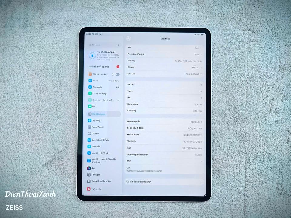 iPad Pro 12.9 2020 4G 256G - 8NTHY-duoc-ban-tai-Điện Thoại Xanh