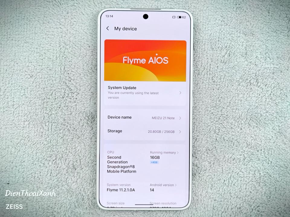 Meizu 21 Note 16/256G - 38319-duoc-ban-tai-Điện Thoại Xanh