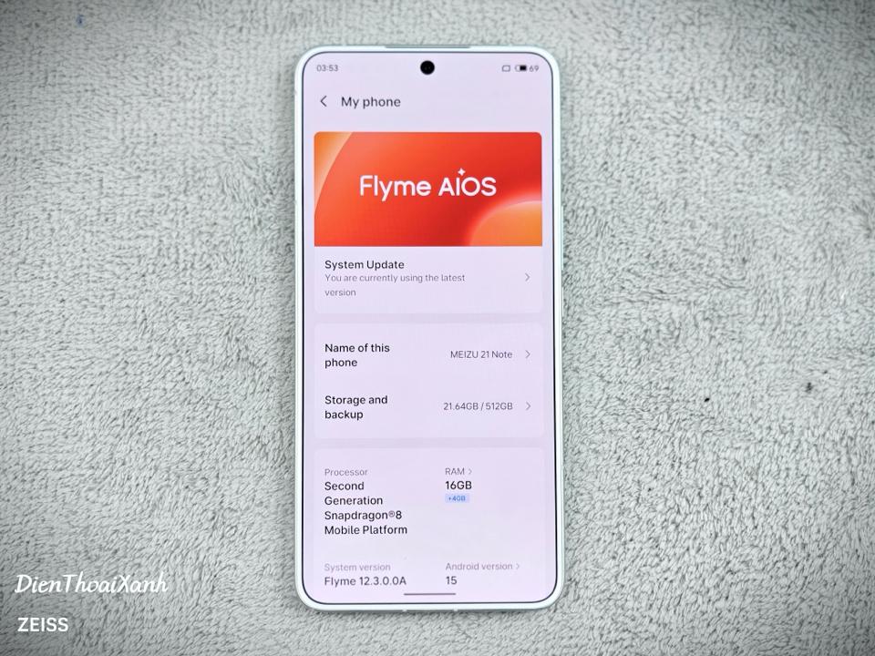 Meizu 21 Note 16/512G - 57796-duoc-ban-tai-Điện Thoại Xanh