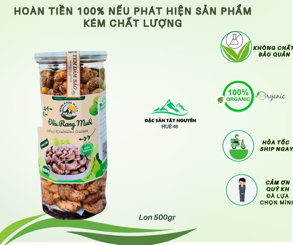 Điều rang muối cao cấp, 'nguyên vỏ ( lon 500gr)-duoc-ban-tai-Đặc Sản Tây Nguyên Huế_48