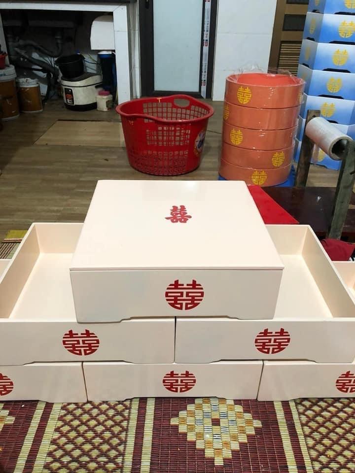 Mâm gỗ trắng kem size 36-duoc-ban-tai-Phụ kiện Hoa - Tráp Song Hỷ 