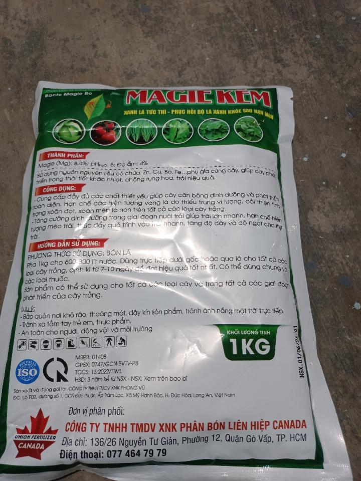 Phân bón vi lượng MAGIE KẼM -duoc-ban-tai-ĐẠI LÝ VTNN ĐÌNH THANH