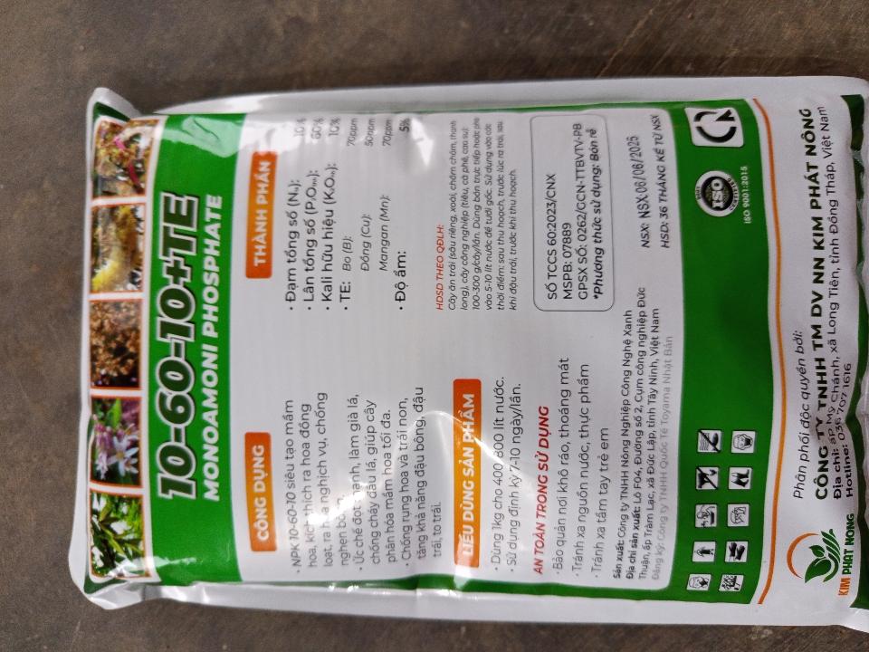 Phân bón hỗn hợp 10-60-10  + TE MONOAMONI PHOSPHATE -duoc-ban-tai-ĐẠI LÝ VTNN ĐÌNH THANH