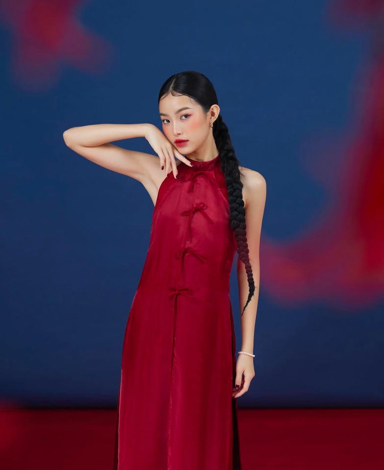 ĐỎ  - AD yếm XUÂN THÌ organza đính nơ - SECODEE-duoc-ban-tai-MICHIDO - CHO THUÊ VÁY ĐẦM XINH