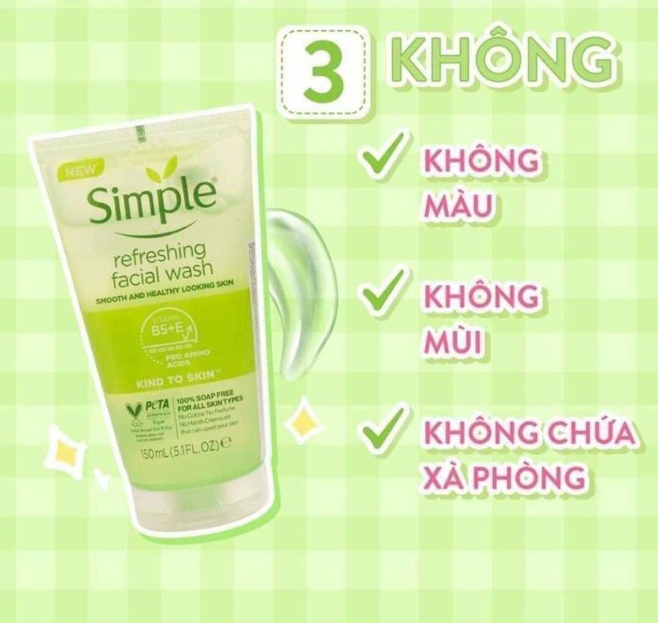 Sữa Rửa Mặt Simple Mẫu mới 2022 150ml-duoc-ban-tai-𝑮𝒂̣𝒐 𝑪𝒐𝒔𝒎𝒆𝒔𝒕𝒊𝒄𝒔