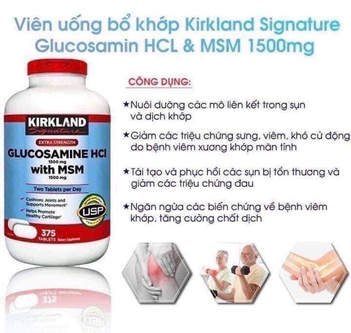 Viên Uống Bổ Khớp Glucosamin 375v Kirkland Mỹ-duoc-ban-tai-𝑮𝒂̣𝒐 𝑪𝒐𝒔𝒎𝒆𝒔𝒕𝒊𝒄𝒔