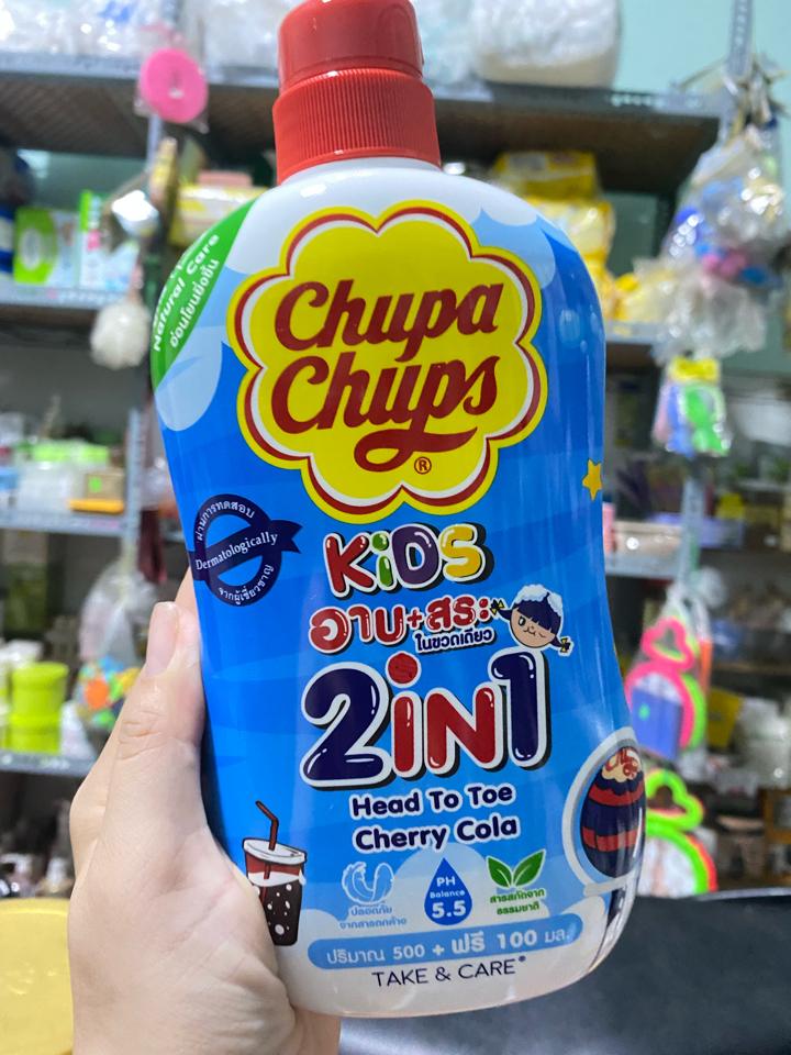Sữa Tắm Bé Chupa Chups Kids 2in1 Thailan 600ml ( Xanh )-duoc-ban-tai-𝑮𝒂̣𝒐 𝑪𝒐𝒔𝒎𝒆𝒔𝒕𝒊𝒄𝒔