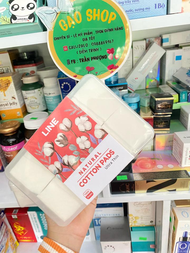 Bông Tẩy Trang Line Cotton Pads 1000m Loại Mỏng-duoc-ban-tai-𝑮𝒂̣𝒐 𝑪𝒐𝒔𝒎𝒆𝒔𝒕𝒊𝒄𝒔