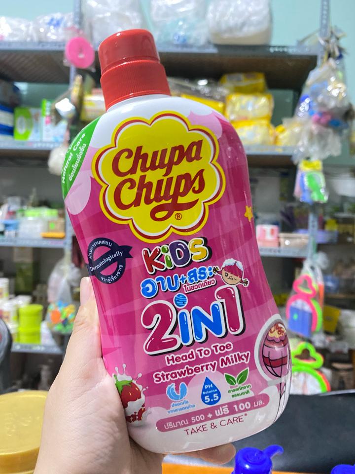 Sữa Tắm Bé Chupa Chups Kids 2in1 Thailan 600ml (Hồng)-duoc-ban-tai-𝑮𝒂̣𝒐 𝑪𝒐𝒔𝒎𝒆𝒔𝒕𝒊𝒄𝒔