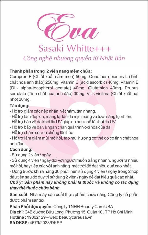 EVA sasaki  White-duoc-ban-tai-Nhà Thuốc Ngọc Trúc