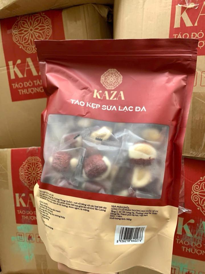 Táo đỏ sữa lạc đà kẹo hạt điều kaza 500gr -duoc-ban-tai-Trương Yến Oanh 