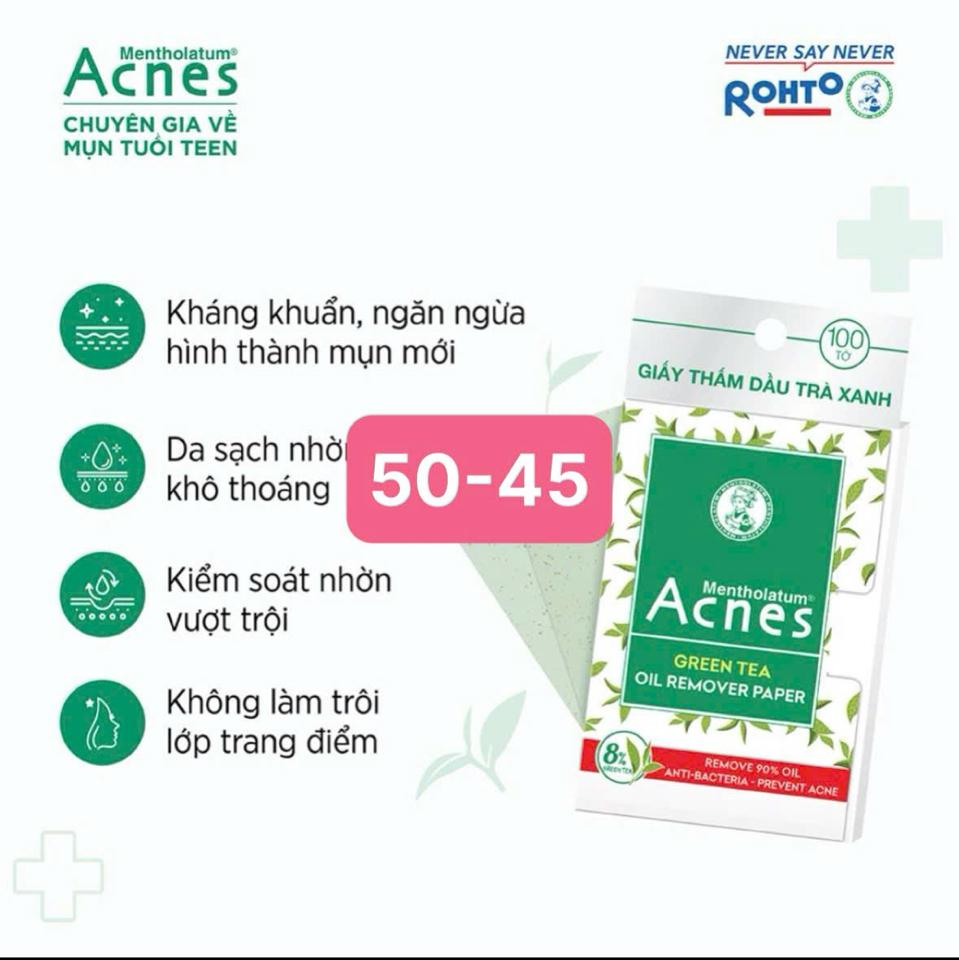 Giấy Thấm Dầu Acnes 100 tờ kiểm soát dầu nhờn-duoc-ban-tai-Trương Yến Oanh 