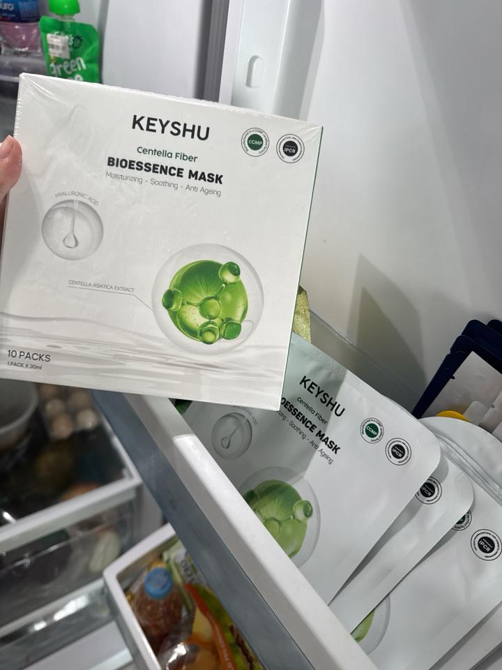 Mặt Nạ Sợi Xơ Rau Má Centella Fiber KEYSHU Hộp 10 Miếng-duoc-ban-tai-Trương Yến Oanh 