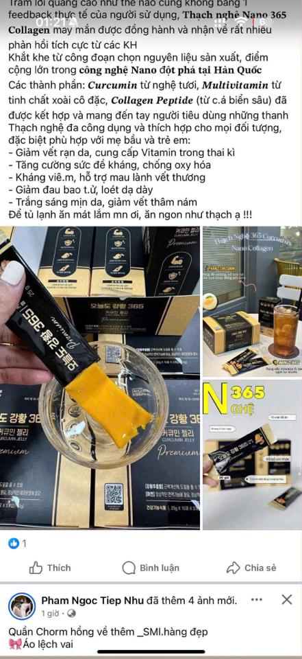 Thạch Nghệ Nano Curcumin 365 Collagen Premium Hộp 30 Gói-duoc-ban-tai-Trương Yến Oanh 