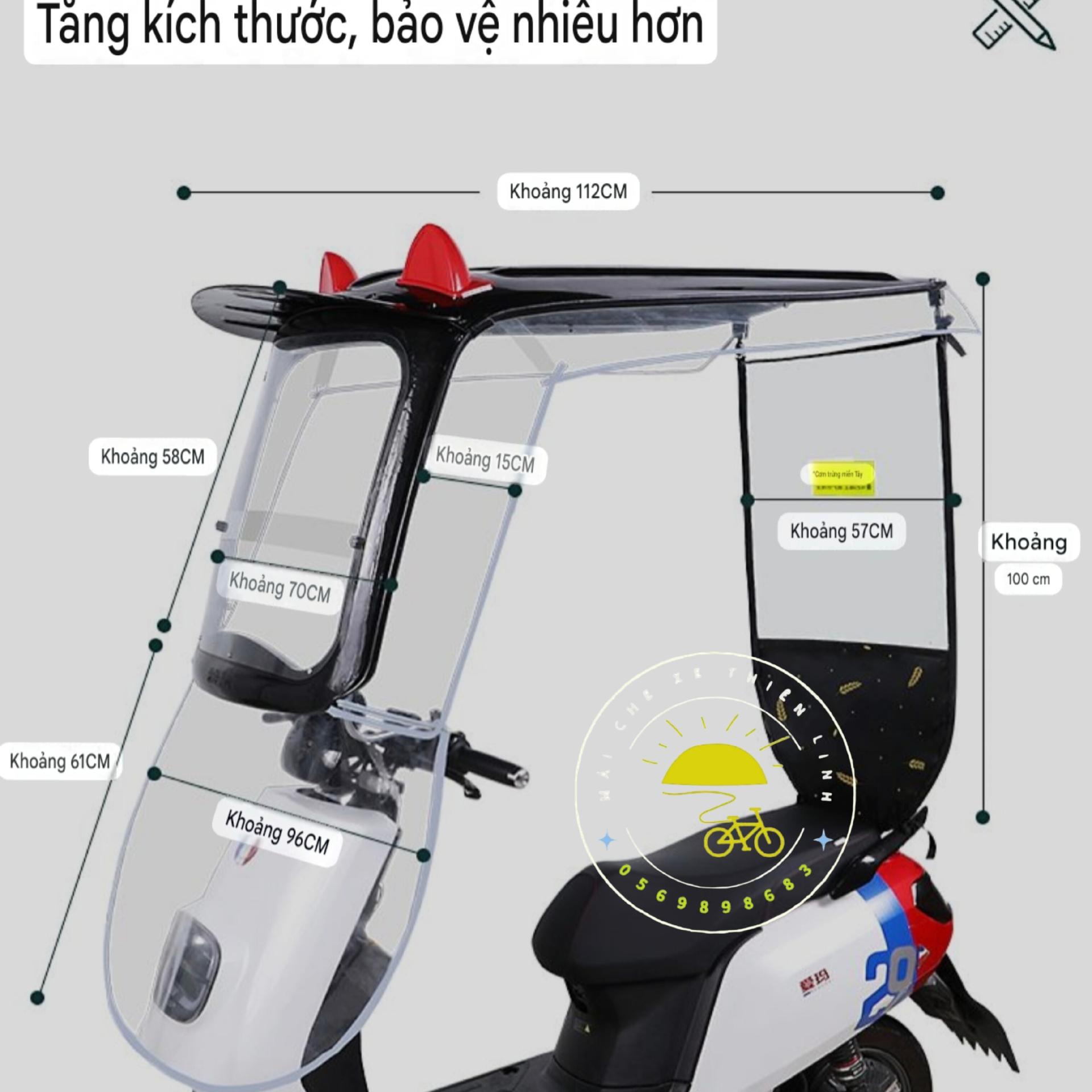 Mái che xe - nhựa - đôi - tai - lắp chân gương - 1200-duoc-ban-tai-Mái che xe máy và xe điện Thiên Linh