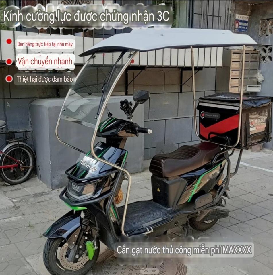Mái che xe máy, phụ kiện xe máy, mái che, bạt phủ xe máy, bạt che xe máy, áo trùm xe kính cường lực mái rộng 75cm 2180-duoc-ban-tai-Mái che xe máy và xe điện Thiên Linh