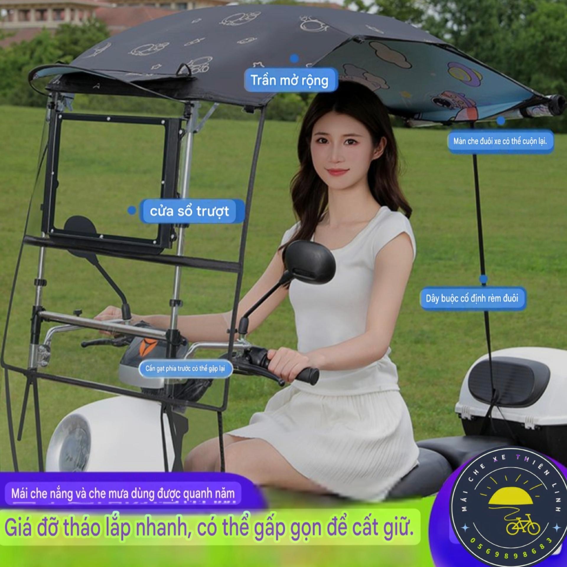 Mái che xe - bạt - đôi - gấp gọn phút mốt - lắp chân gương - 885-duoc-ban-tai-Mái che xe máy và xe điện Thiên Linh