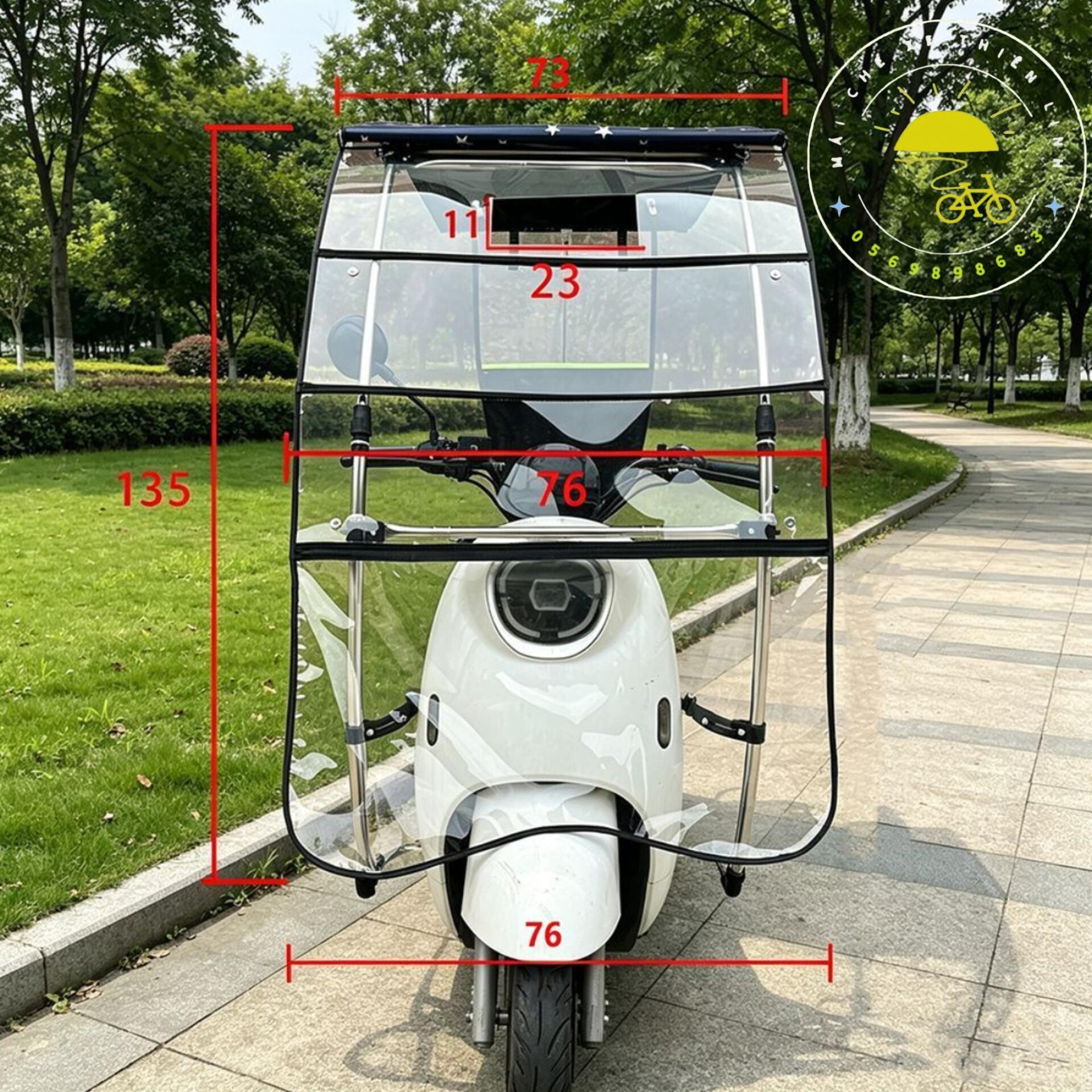 Mái che xe - bạt - đôi - gấp gọn phút mốt - bắt vào thân xe - 740 (cho xe ga và xe điện có chỗ để chân)-duoc-ban-tai-Mái che xe máy và xe điện Thiên Linh
