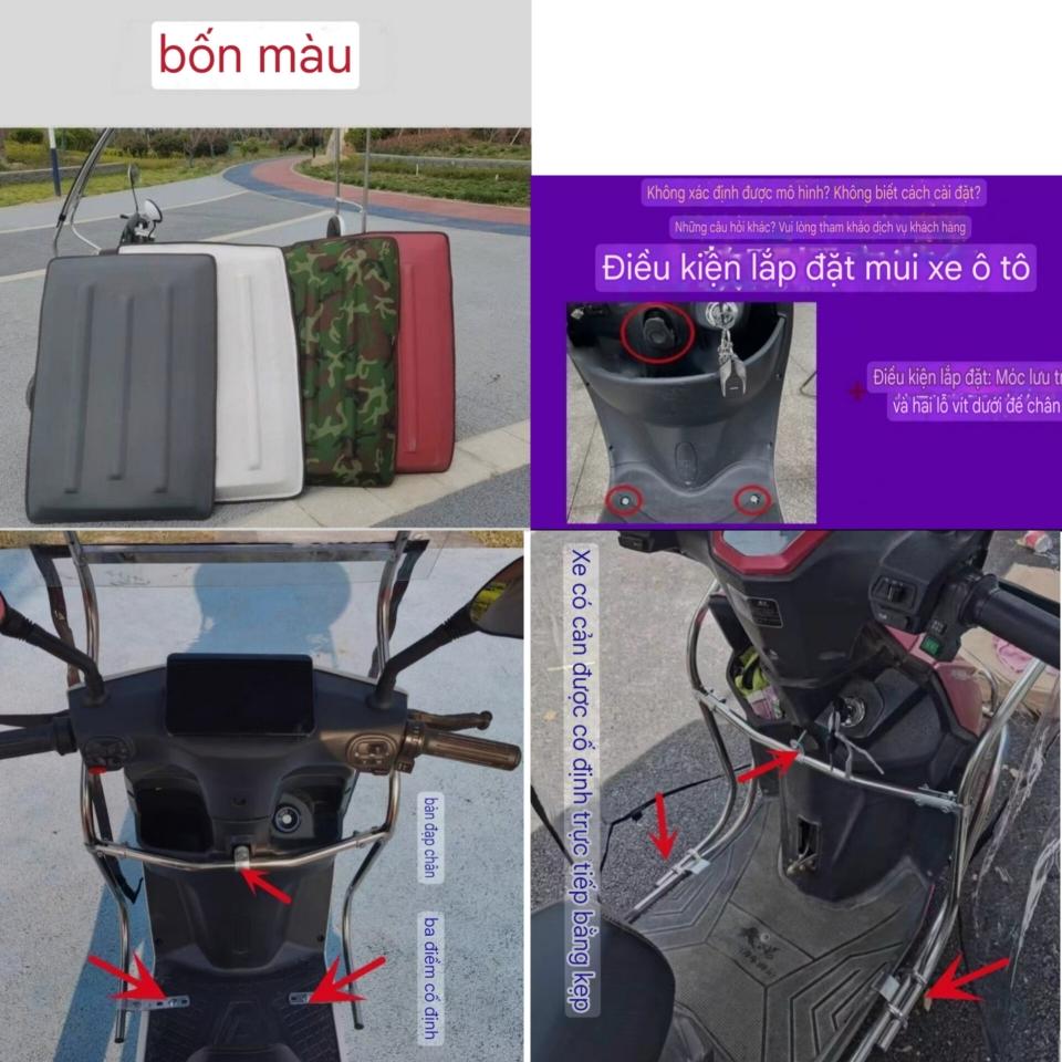 Mái che xe máy, phụ kiện xe máy, mái che, bạt phủ xe máy, bạt che xe máy, áo trùm xe kính cường lực mái rộng 75cm 2180-duoc-ban-tai-Mái che xe máy và xe điện Thiên Linh