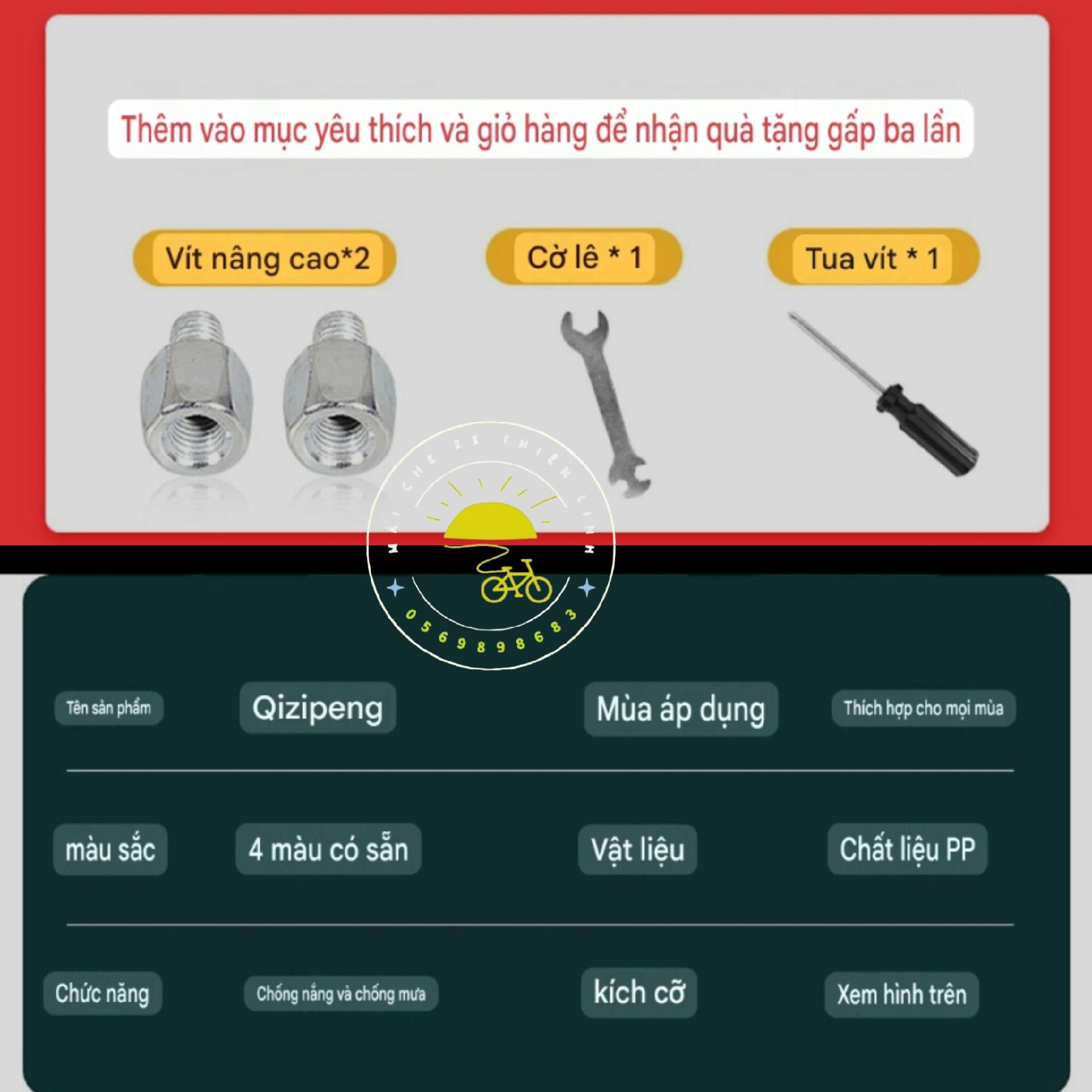 Mái che xe - nhựa - đôi - tai - lắp chân gương - 1200-duoc-ban-tai-Mái che xe máy và xe điện Thiên Linh