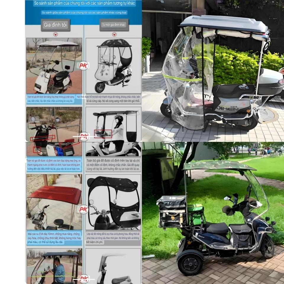 Mái che xe máy, phụ kiện xe máy, mái che, bạt phủ xe máy, bạt che xe máy, áo trùm xe kính cường lực mái rộng 75cm 2180-duoc-ban-tai-Mái che xe máy và xe điện Thiên Linh