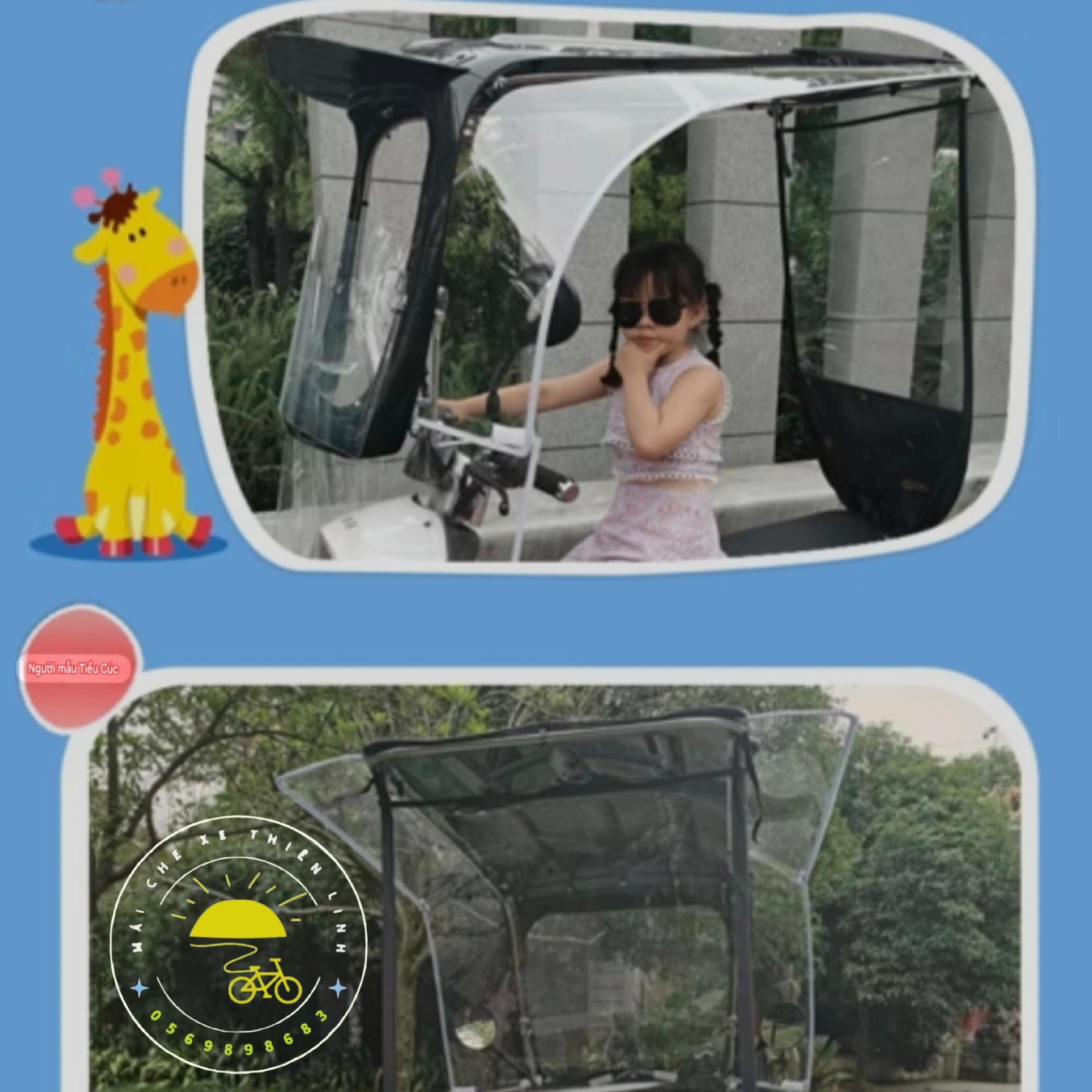 Mái che xe - nhựa - đôi - nối dài - lắp chân gương - 1275-duoc-ban-tai-Mái che xe máy và xe điện Thiên Linh